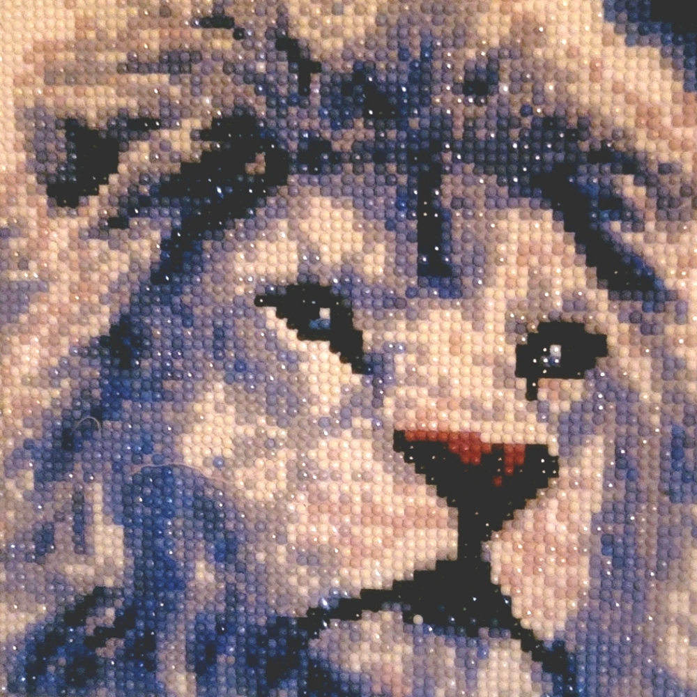 12x12 LORD OF THE LIONS PROFESSIONALLY FRAMED AND MATTED  DIAMOND DRILL SHIMMER